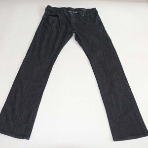 Armani Men's J08 Regular Jeans Size 34 x 33 Black Low Rise Straight Leg Denim AJ